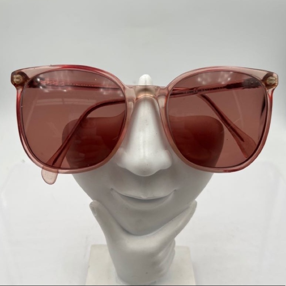 Vintage Diplomat Pink Translucent Round Sunglasses Frames Bobby